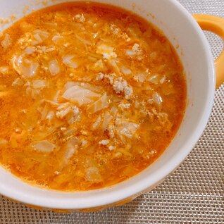 簡単リメイク⭐余った餃子の具で韓国風スープ